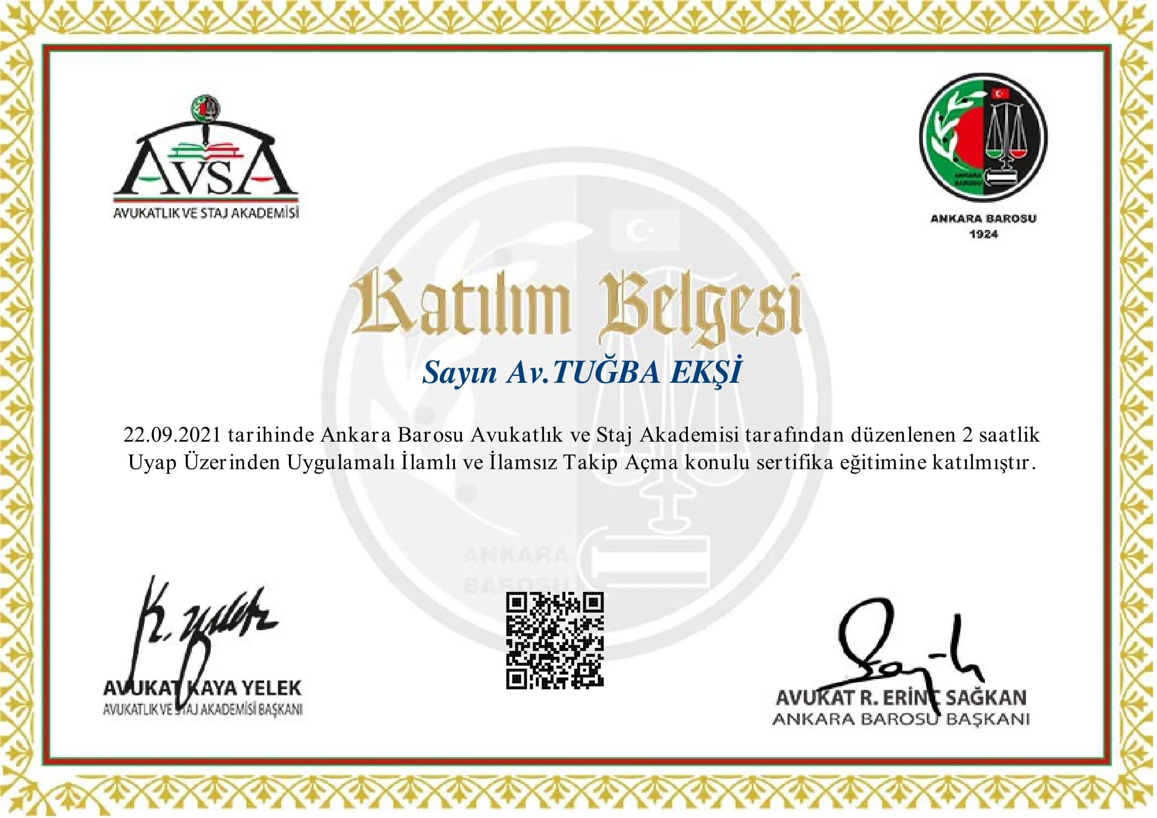 Katılım Belgesi 9